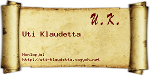 Uti Klaudetta névjegykártya